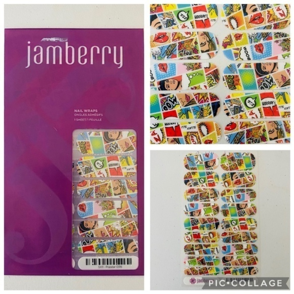 🆕 Jamberry POPSTAR Full Sheet Comic Strip Nail Wraps